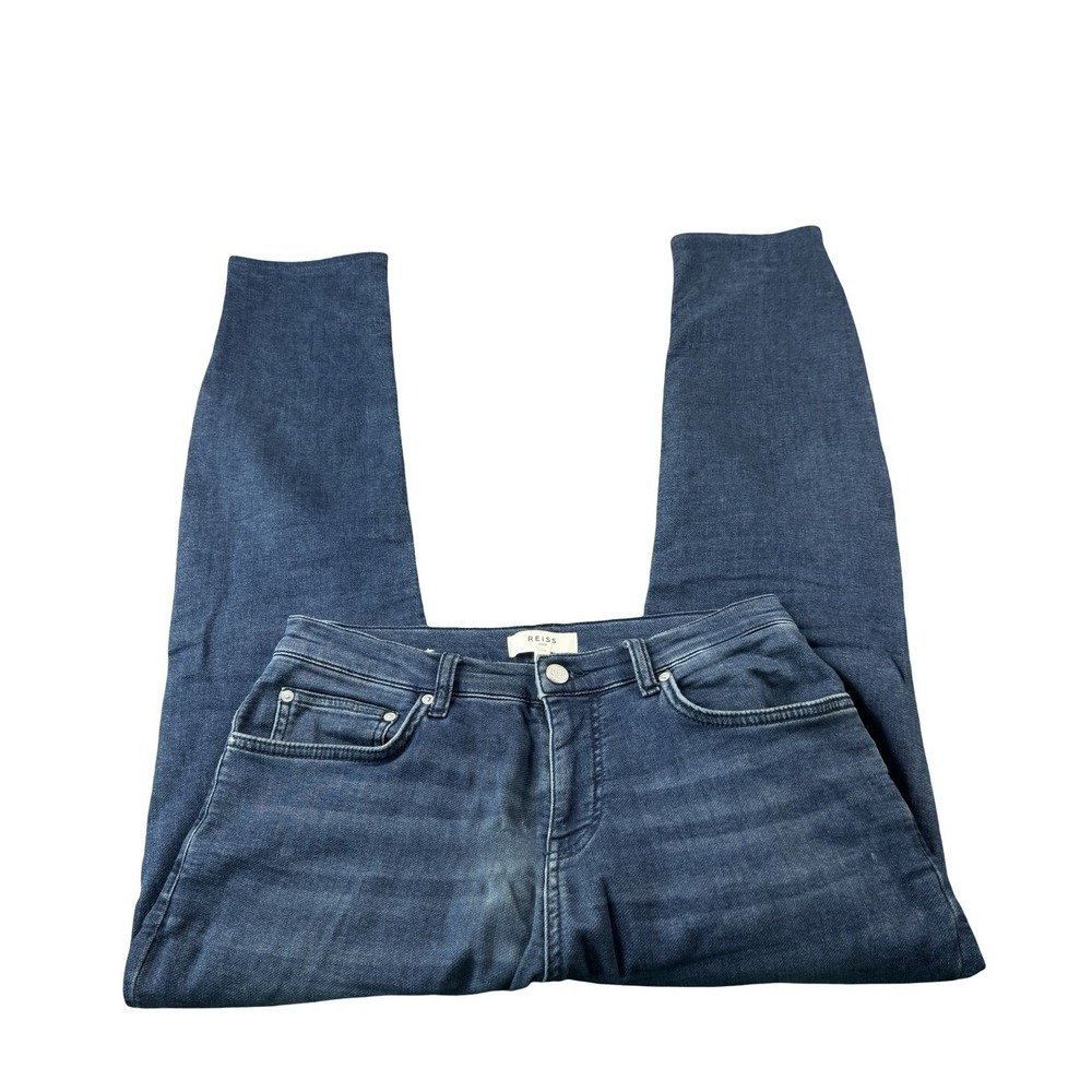 Reiss Blue Super Stretch Denim Mens 5 Pocket Jean Stadium 32X29